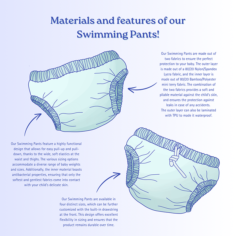 Adjustable Elastic Moisture-Wicking Swimwear with Bamboo Lining Kids Swimming Pants Adjustable Elastic Moisture-Wicking Swimwear with Bamboo Lining Kids Swimming Pants