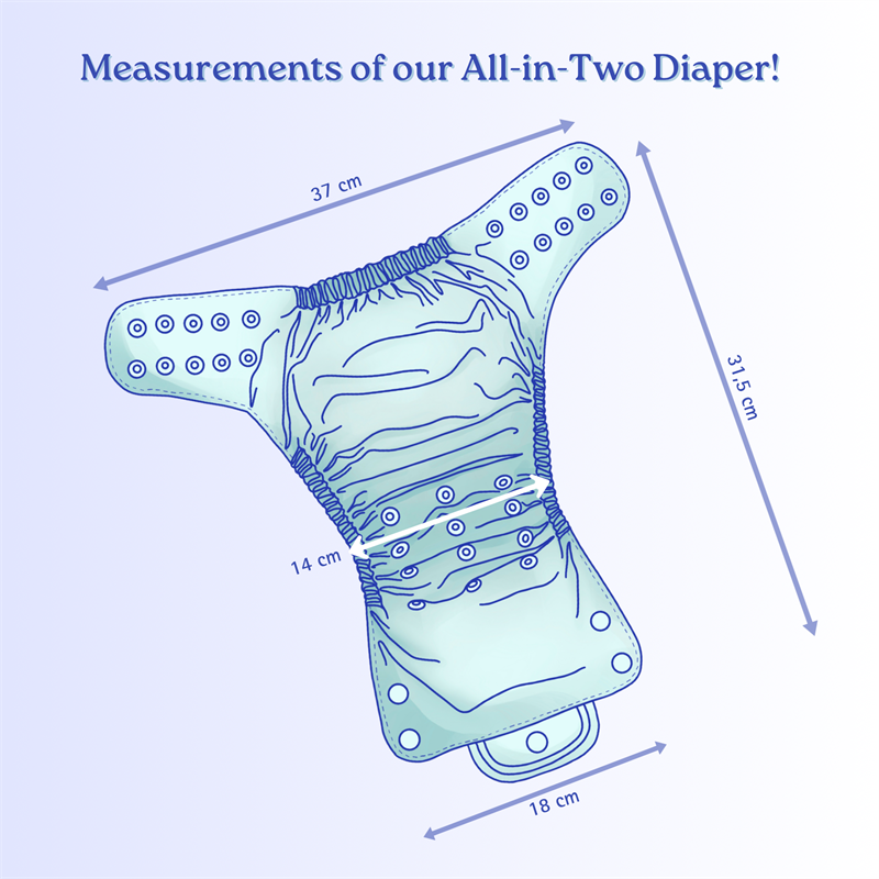 Measurements of the All-in-two diaper