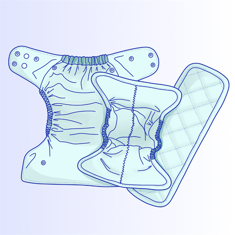 Baby Diaper Cover and Insert with Waterproof TPU and Super Absorbent Design