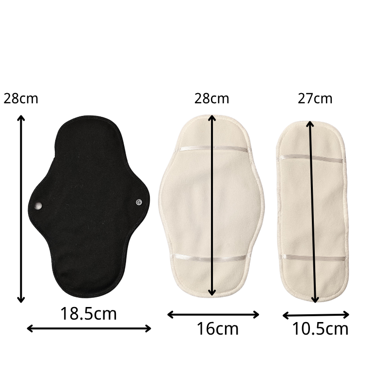 reusable cloth pads size